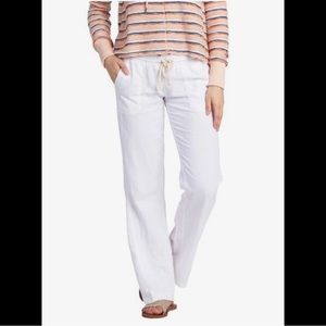 Roxy Size XS Oceanside Flared Pull-On Pants in Sea Salt (White) Brand New